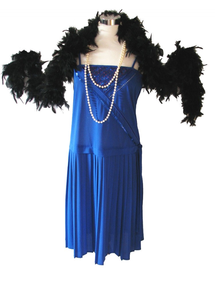 Ladies Blue 1920s Flapper Costume Size 12 - 14 Image